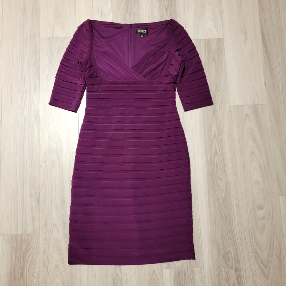 Adrianna Papell Ribbed Purple Dress